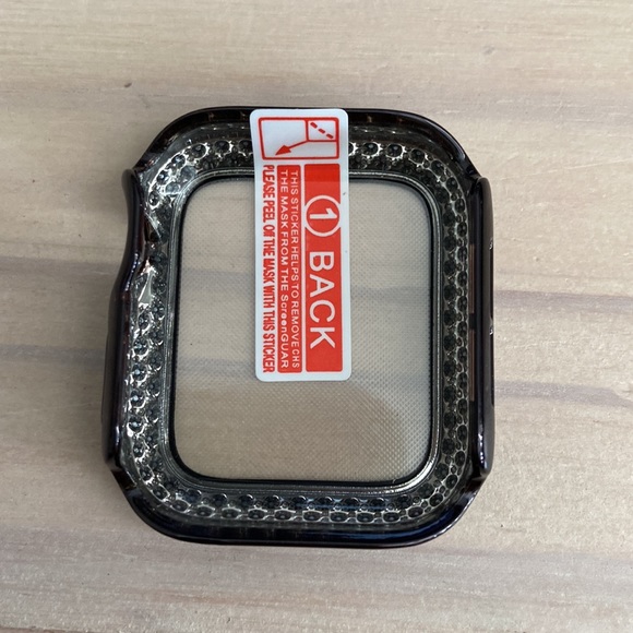 Black Rhinestone Case and Screen Protector for Apple Watch SE - Picture 3 of 4